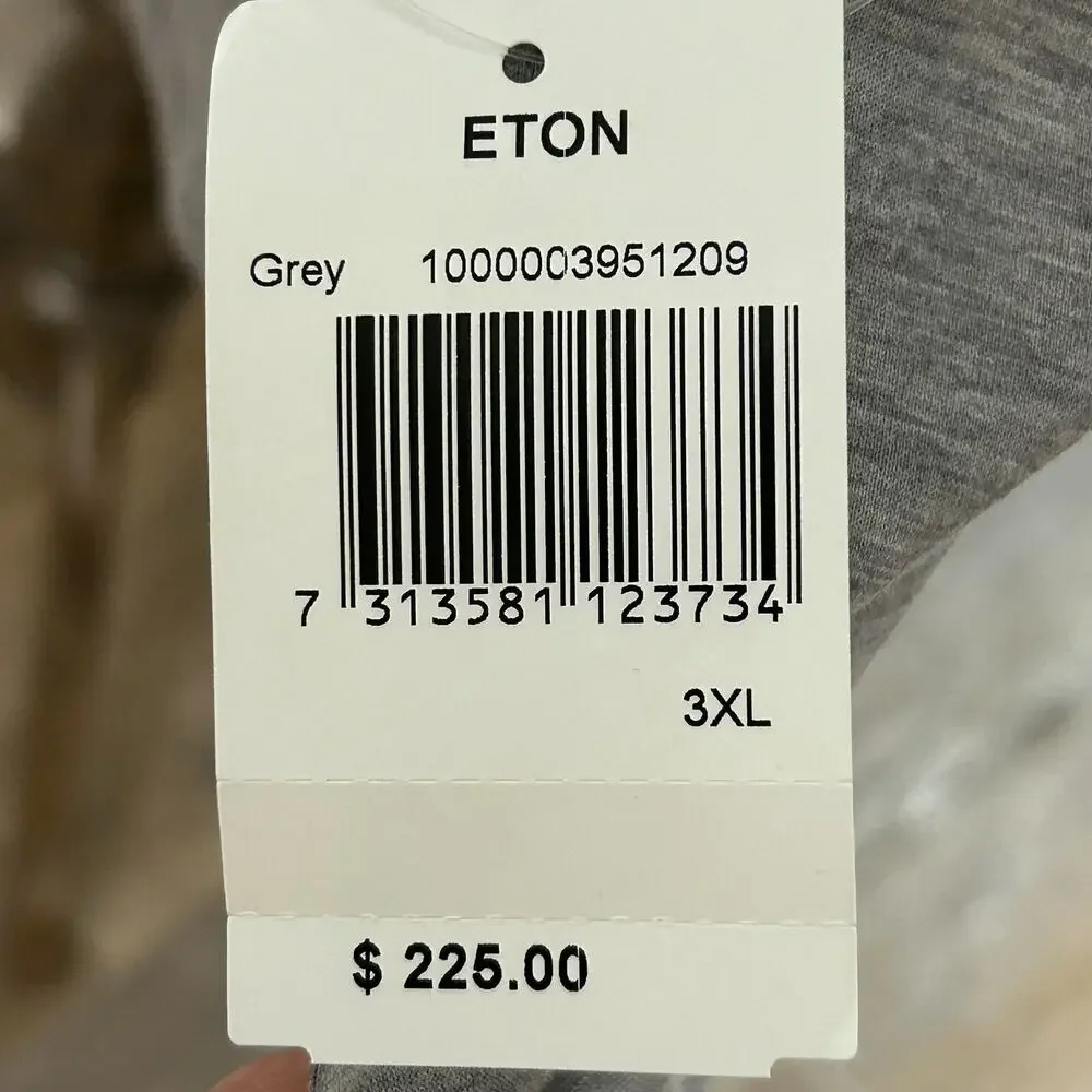 Eton Shirt Mens 3XL Gray Long Sleeve Button Up‎ Dress Casual Single Jersey NWT